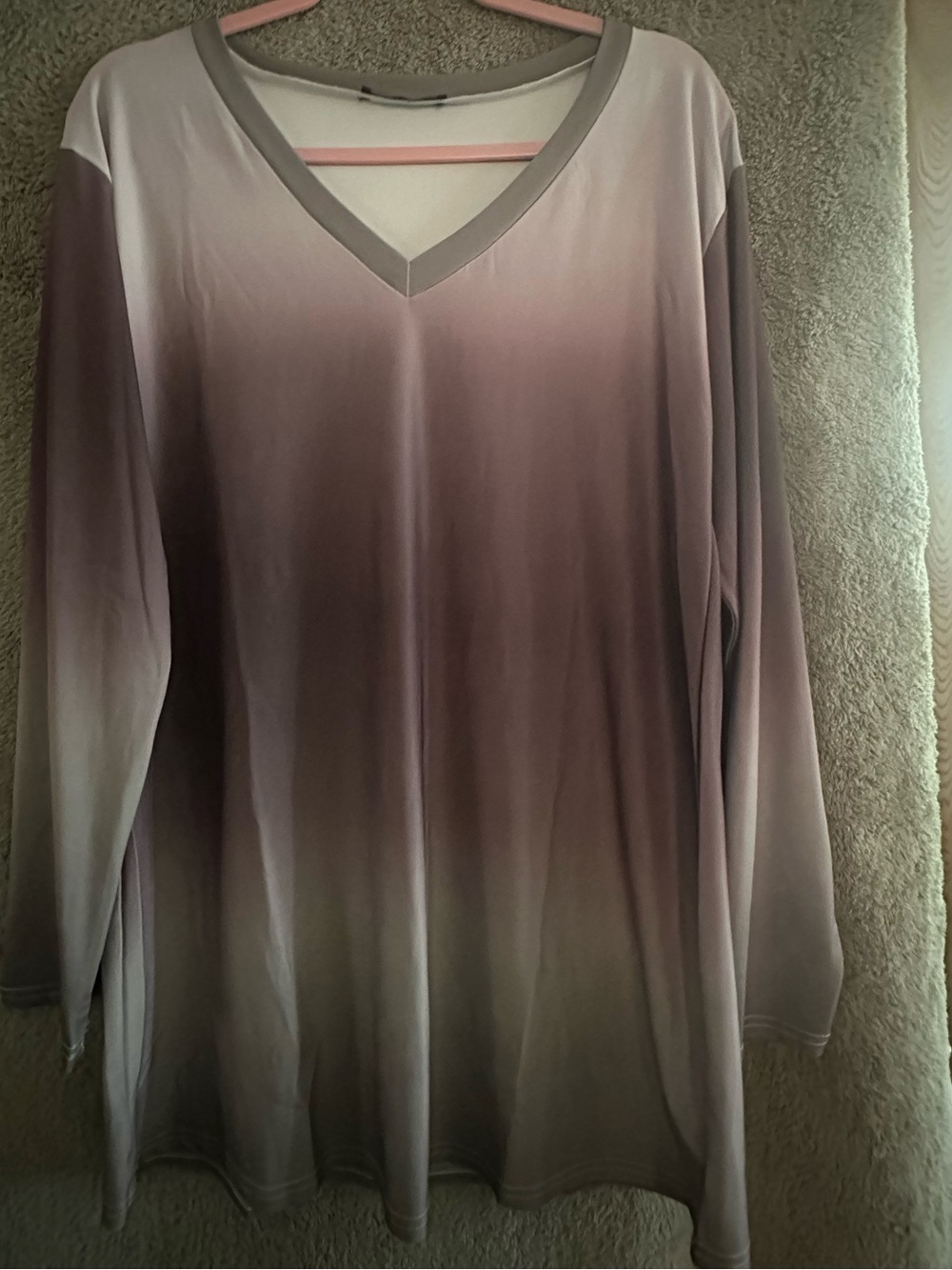 Lily Mauve Ombre V-Neck Long Sleeve Top